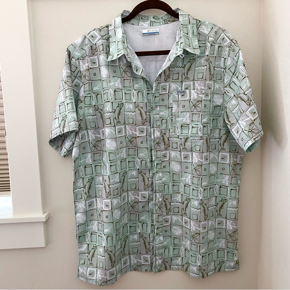 Columbia PFG Fishing Shirt Pattern Large